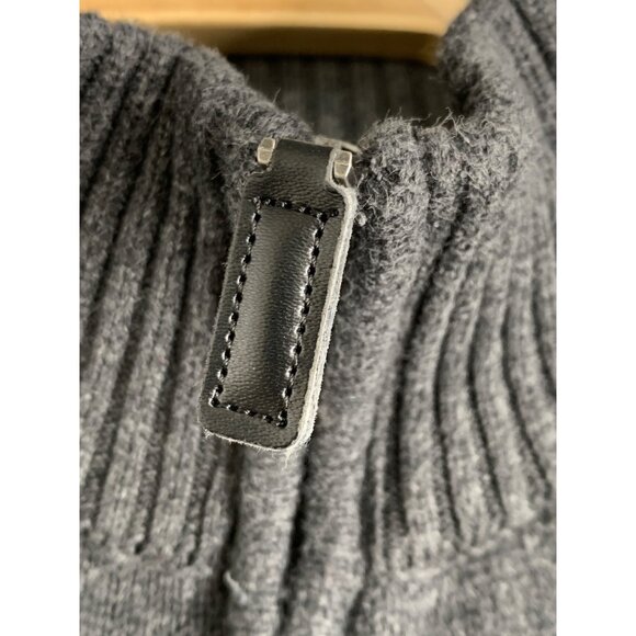 Oscar De La Renta Sweater Mens XL 1/4 Zip Gray Cotton Nordic Fair Isle 6860 - Picture 6 of 13